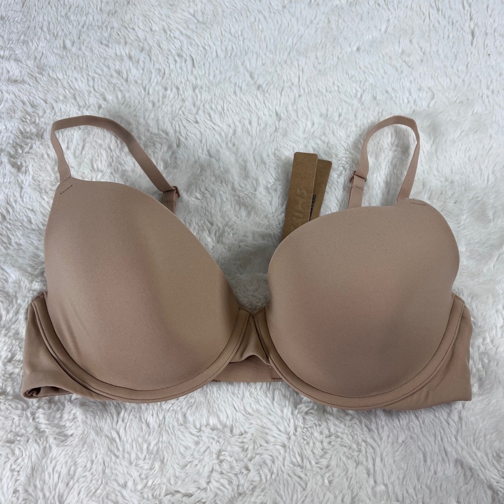 Skims Fits Everybody T-Shirt Bra Clay Tan Underwire BA-DEM-9221 Womens 34C NEW